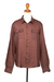 Men's linen shirt, 'Wish List in Cocoa' - Men's Collared Linen Shirt from India