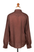 Men's linen shirt, 'Wish List in Cocoa' - Men's Collared Linen Shirt from India