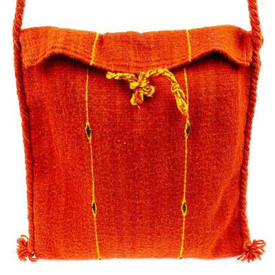 Wool shoulder bag, 'Sunbeams' - Wool shoulder bag