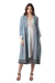 Smocked cotton duster, 'Jaipur Heritage' - Handloomed Long Cotton Jacket