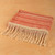 Wool throw, 'Cozy Salmon' - Hand-Woven Striped Wool Throw in Salmon & Ivory from Armenia