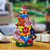 Ceramic lantern, 'Christmas Glow' - Christmas Tree Talavera Ceramic Lantern from Mexico (image 2) thumbail