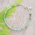 Prehnite pendant bracelet, 'Silver Storm in Green' - Prehnite and Sterling Silver Beaded Pendant Bracelet
