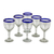 Wine goblets, 'Cobalt Classic' (set of 6) - Handblown Glass Recycled Wine Drinkware Goblets (Set of 6) (image 2b) thumbail