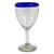 Wine goblets, 'Cobalt Classic' (set of 6) - Handblown Glass Recycled Wine Drinkware Goblets (Set of 6) (image 2c) thumbail