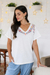 Embroidered cotton t-shirt, 'Spring Glee in Off-White' - Embroidered Cotton Floral-Motif T-Shirt (image 2c) thumbail