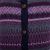 100% alpaca cardigan sweater, 'Inca's Purple Geometry' - Striped Inca-Patterned Purple 100% Alpaca Cardigan Sweater