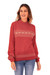 Knit sweater, 'Christmas Llamas' - Christimas and Andean-Themed Red Knit Sweater from Peru