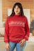 Knit sweater, 'Christmas Llamas' - Christimas and Andean-Themed Red Knit Sweater from Peru