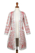 Chaqueta kimono de algodón bordada - Chaqueta tipo kimono de algodón con bordado rojo
