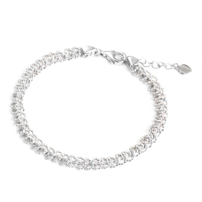 Sterling silver chain bracelet, 'Entrancing Spiral' - Artisan Crafted Sterling Silver Chain Bracelet from Thailand