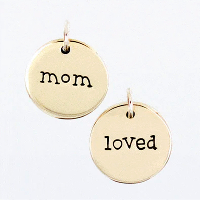Sterling silver pendant, 'Mom Is Loved' - Sterling Silver Double Sided Mother Pendant