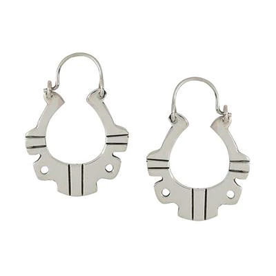 Sterling silver hoop earrings, 'Ancient Mirage' - Sterling Silver Hoop Earrings from Mexico