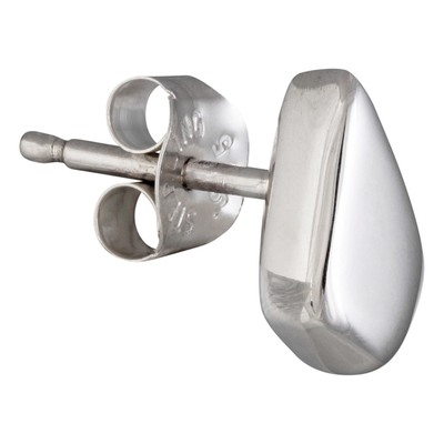 Sterling silver stud earrings, 'Dewfall' - Sterling Silver Minimalist Teardrop Stud Earrings