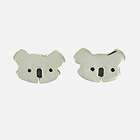 Sterling silver stud earrings, 'Cute Koala' - Cute Koala Sterling Silver Stud Earrings