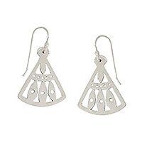 Sterling silver dangle earrings, 'Ancient Whispers' - Sterling Silver Dangle Earrings from Mexico