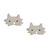 Sterling silver stud earrings, 'Fantastic Feline' - Sterling Silver Cat Stud Earrings from Mexico