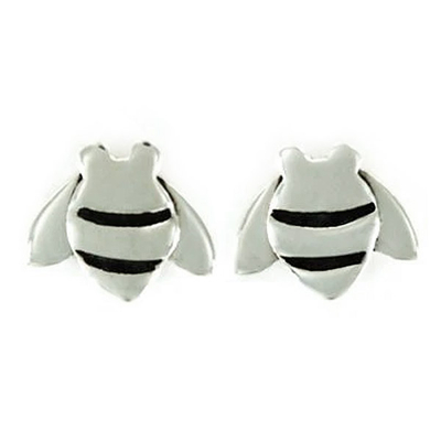 Sterling silver stud earrings, 'Bumblebee' - Sterling Silver Bumblebee Stud Earrings from Mexico