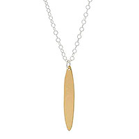 Gold-plated pendant necklace, 'Simplicity' - Long Gold-Plated Sterling Silver Pendant Necklace