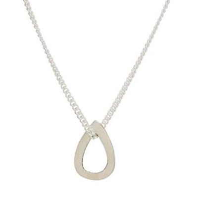 Sterling silver pendant necklace, 'Emotive' - Sterling Silver Teardrop Pendant Necklace from Mexico