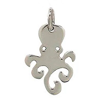 Sterling silver pendant, 'Cute Cephalopod' - Sterling Silver Octopus Cephalopod Pendant from Mexico