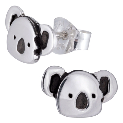 Sterling silver stud earrings, 'Outback Charm' - Sterling Silver Koala Stud Earrings from Mexico