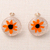 Pendientes de plata de primera ley y resina - Aretes de resina con flores reales y detalles en plata de ley