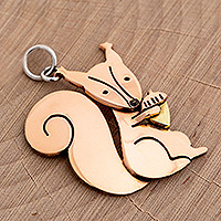 Copper pendant, 'Sweet Squirrel' - Handmade Copper Squirrel Pendant from Mexico