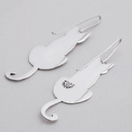 Sterling silver drop earrings, 'Feline Silhouette' - Handcrafted Sterling Silver Cat Drop Earrings from Mexico