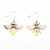 Mixed metal dangle earrings, 'Queen Bee' - Handmade Queen Bee Dangle Earrings from Mexico