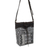 Leather accent cotton blend sling bag, 'Sophisticated Journey' - Leather Accent Cotton Blend Sling in Black and White