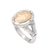 Men's gold-accented cocktail ring, 'Golden Cave' - Men's Gold-Accented Cocktail Ring with Hammered Finish