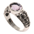 Amethyst band ring, 'Sukawati Tradition' - Balinese Handcrafted Amethyst Silver Band Ring