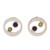 Amethyst and peridot button earrings, 'Drifters' - Unique Sterling Silver Amethyst and Peridot Earrings
