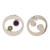 Amethyst and peridot button earrings, 'Drifters' - Unique Sterling Silver Amethyst and Peridot Earrings