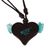 Hand painted pendant necklace, 'Heartthrob' - Hand Painted Heart Necklace