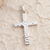 Sterling silver pendant, 'Captivating Cross' - Hammered High Polish Sterling Silver Cross Pendant (image 2) thumbail