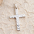 Sterling silver pendant, 'Captivating Cross' - Hammered High Polish Sterling Silver Cross Pendant