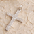 Sterling silver pendant, 'Captivating Cross' - Hammered High Polish Sterling Silver Cross Pendant (image 2b) thumbail