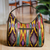 Ikat handbag, 'Colors from the Road' - Colorful Ikat Handbag with Five Exterior Zippered Pockets