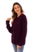 100% alpaca sweater, 'Bordeaux Bonds' - Knit Soft 100% Alpaca Button-Up Sweater in Bordeaux Hues