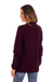 100% alpaca sweater, 'Bordeaux Bonds' - Knit Soft 100% Alpaca Button-Up Sweater in Bordeaux Hues