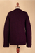 100% alpaca sweater, 'Bordeaux Bonds' - Knit Soft 100% Alpaca Button-Up Sweater in Bordeaux Hues