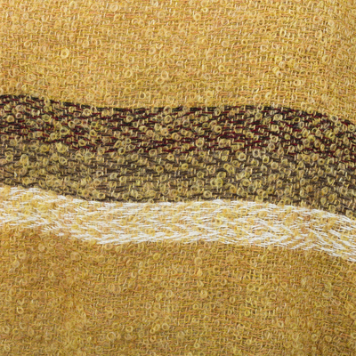 Schal aus 100 % Alpaka - Handgewebter Schal aus 100 % Alpaka in Bernstein aus Peru