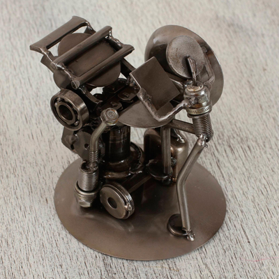 Recycled metal sculpture, 'Rustic Printer' - Recycled Metal Offset Print Unique Sculpture from Mexico