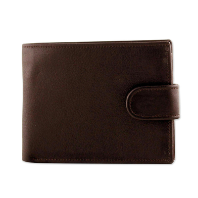 Leather wallet, 'Everyday traveller in Espresso' - Handcrafted Leather Wallet in Espresso from Thailand
