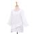 Blusa de algodón - Blusa Artesanal Blanca Doble Gasa De Algodón Con Volante