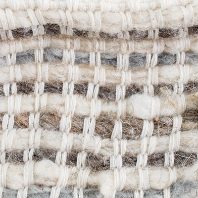 Cotton and wool blend mat, 'Distant Lands' - Handwoven Cotton and Wool Blend Mat from Guatemala