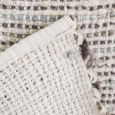 Matte aus Baumwoll- und Wollmischung - Handgewebte Matte aus Baumwoll- und Wollmischung aus Guatemala