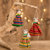 Cotton ornaments, 'Animal Friendship' (set of 3) - Set of 3 Handcrafted Cotton Worry Doll Ornaments